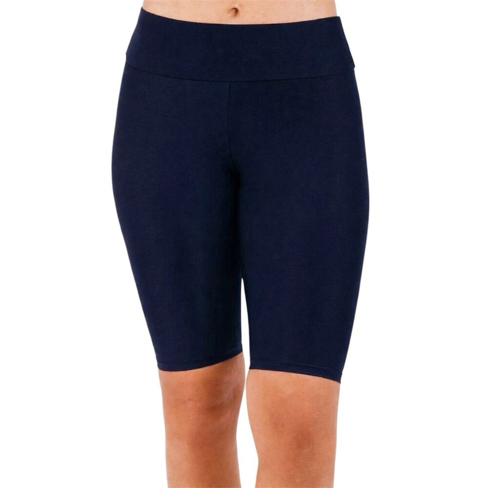 Calypsa by ModLi Long Bike Swim Shorts Size L Black UPF Protection Activewear - Picture 1 of 12